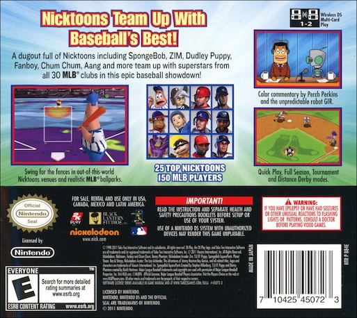 Nicktoons Mlb — Box back
