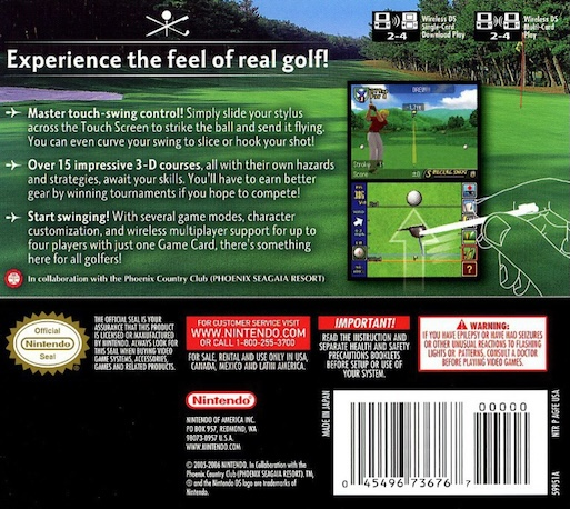 Nintendo Touch Golf - Birdie Challenge — Box back