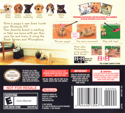 Nintendogs - Best Friends — Box back