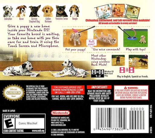 Nintendogs - Dalmatian & Friends — Box back