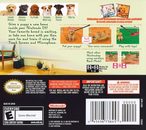 Nintendogs: Lab & Friends — Box back