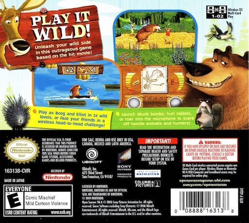 Open Season — Box back