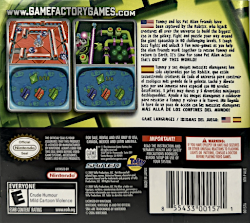 Pet Alien - An Intergalactic Puzzlepalooza — Box back