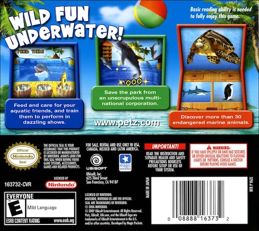 Petz - Wild Animals - Dolphinz — Box back