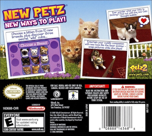 Petz: Catz 2 — Box back
