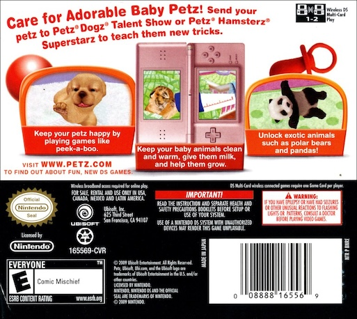 Petz: Nursery — Box back