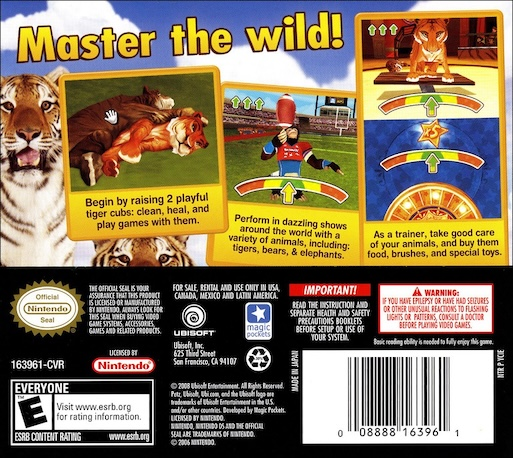 Petz : Wild Animals : Tigerz — Box back
