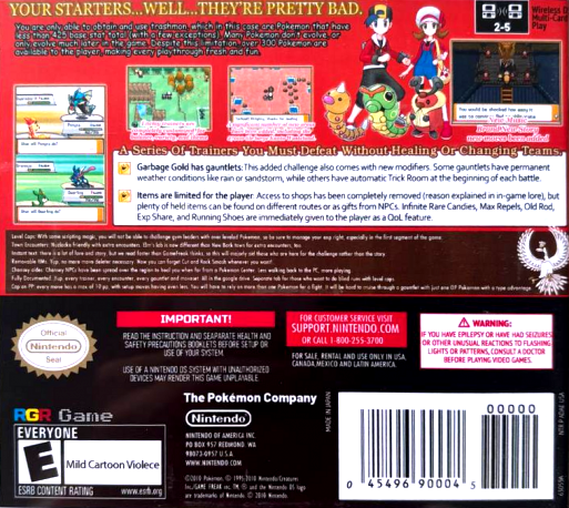 Pokemon : GarbageGold — Box back