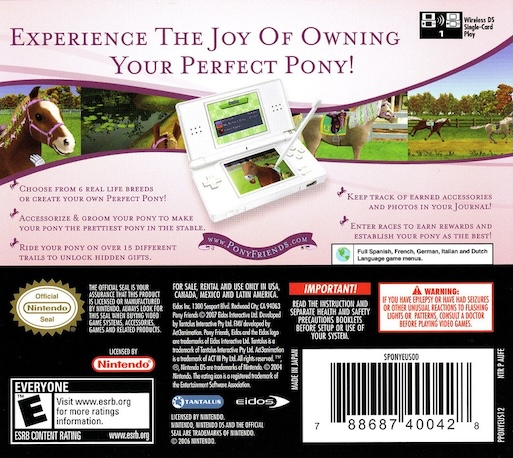 Pony Friends — Box back