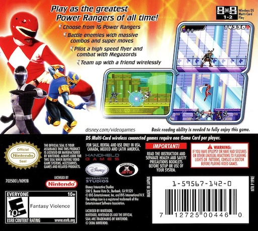 Power Rangers : Super Legends — Box back