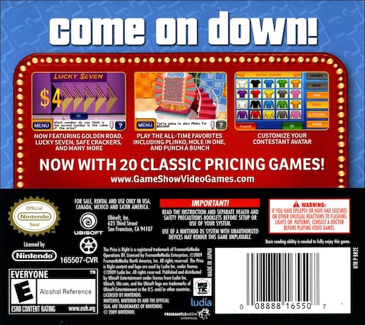 Price Is Right, The - 2010 Edition — Box back
