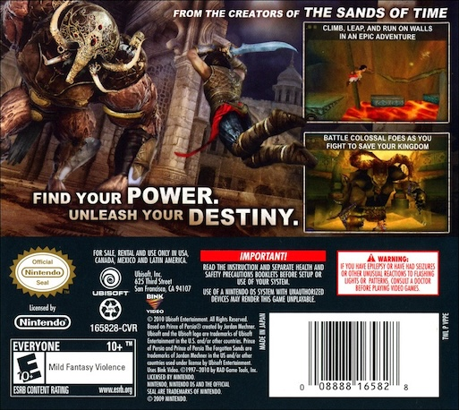 Prince of Persia - The Forgotten Sands — Box back