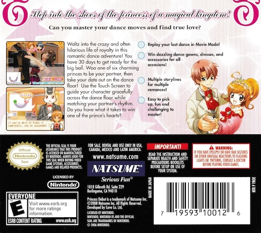 Princess Debut - The Royal Ball — Box back