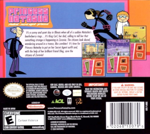 Princess Natasha - Student, Secret Agent, Princess — Box back