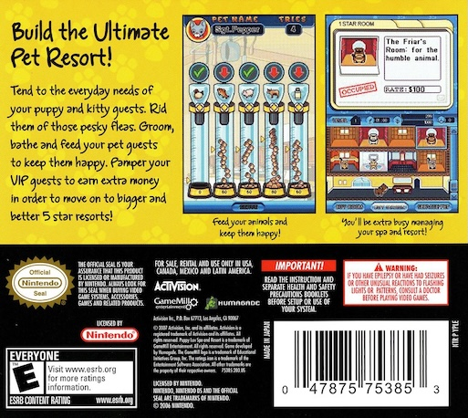 Puppy Luv: Spa And Resort — Box back