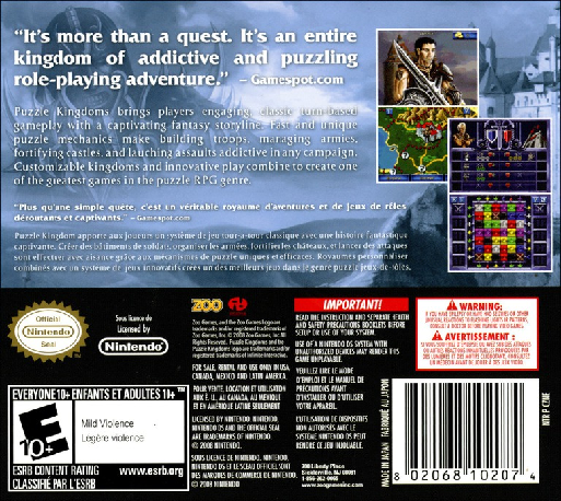 Puzzle Kingdoms — Box back