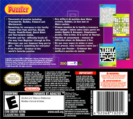 Puzzler Collection — Box back