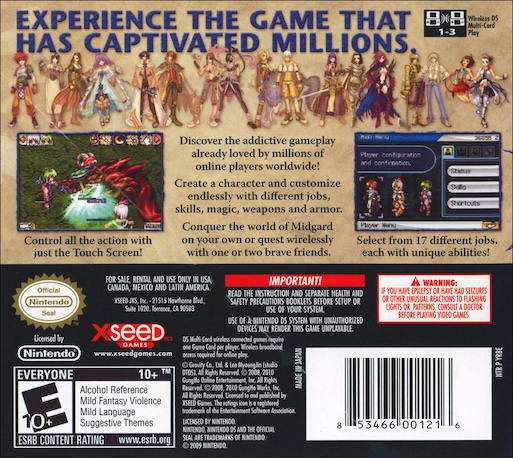Ragnarok Online — Box back
