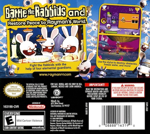 Rayman: Raving Rabbids — Box back