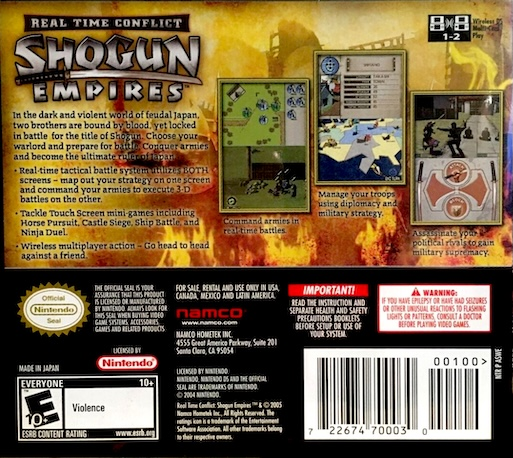 Real Time Conflict : Shogun Empires — Box back