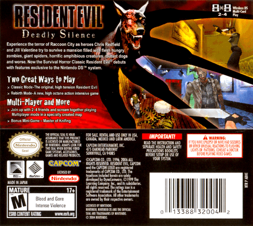 Resident Evil - Deadly Silence — Box back