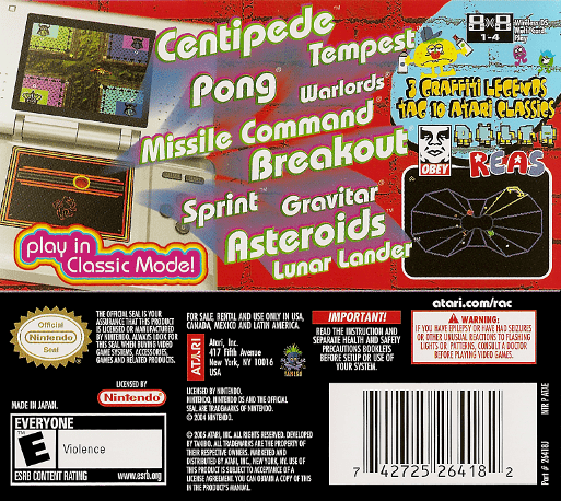 Retro Atari Classics — Box back