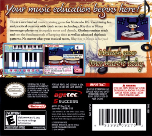 Rhythm 'n Notes — Box back
