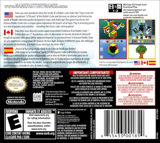 Rubik's World — Box back