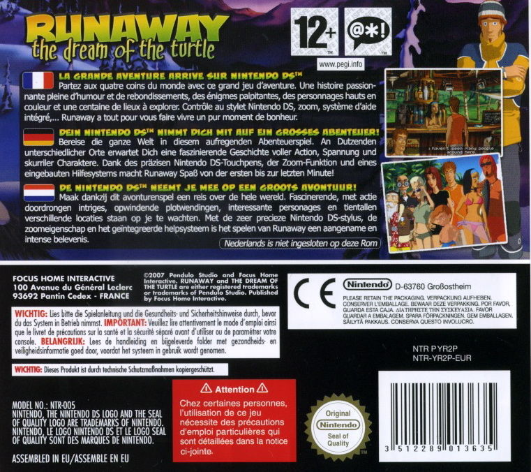 Runaway : The Dream of the Turtle — Box back