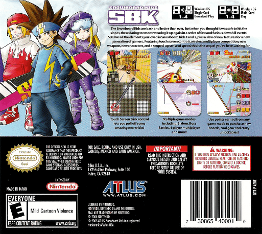 SBK : Snowboard Kids — Box back