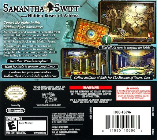 Samantha Swift and the Hidden Roses of Athena — Box back