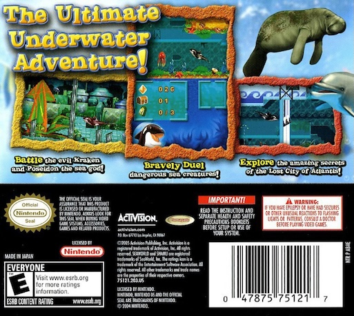 Shamu's Deep Sea Adventures — Box back