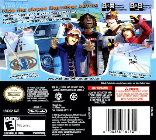 Shaun White Snowboarding — Box back