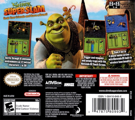 Shrek SuperSlam — Box back