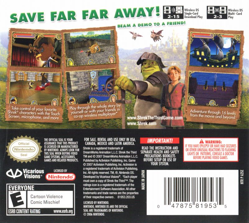 Shrek The Third — Box back
