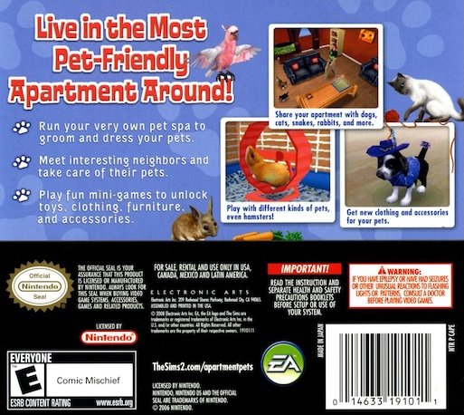 Sims 2, The - Apartment Pets — Box back