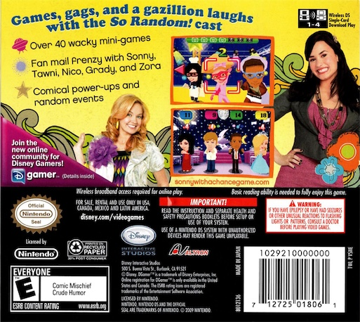 Sonny With A Chance — Box back