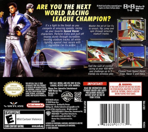 Speed Racer: The Videogame — Box back