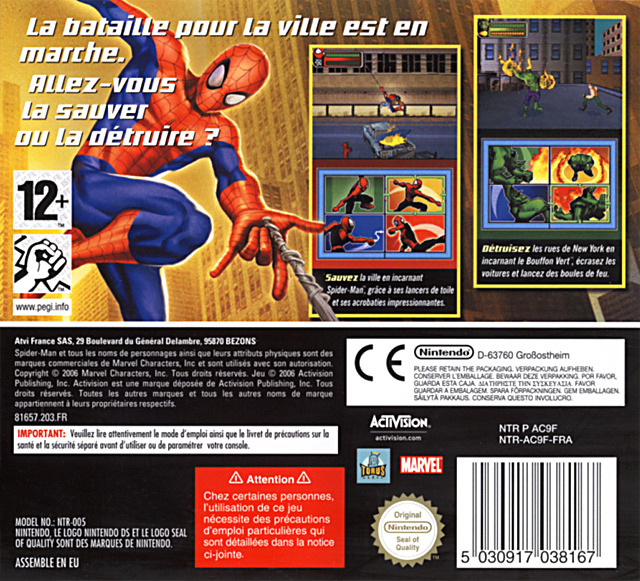 Spider-Man - Bataille Pour New York — Box back