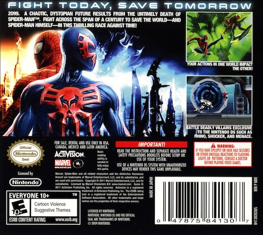 Spider-Man - Edge of Time — Box back