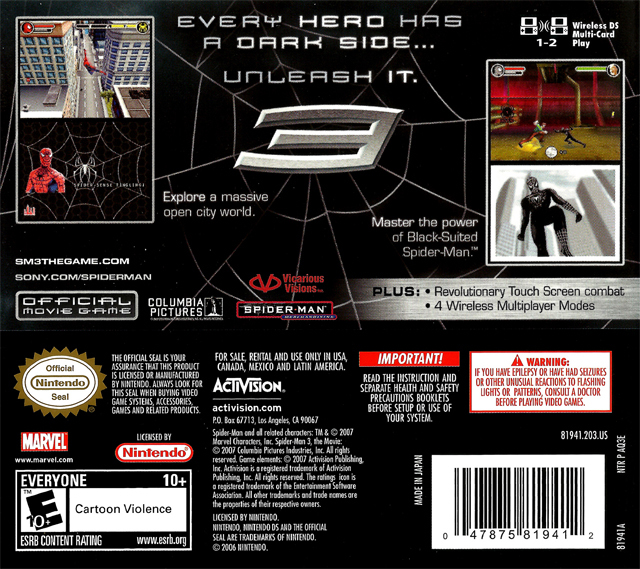 Spider-Man 3 — Box back