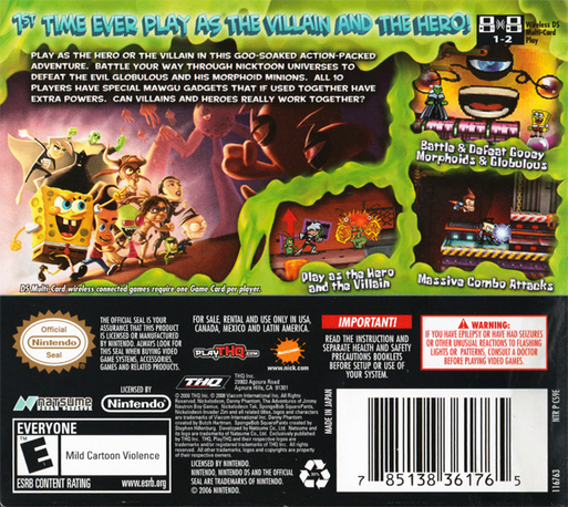 SpongeBob SquarePants Featuring Nicktoons - Globs of Doom — Box back