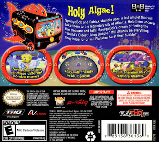 SpongeBob's Atlantis SquarePantis — Box back