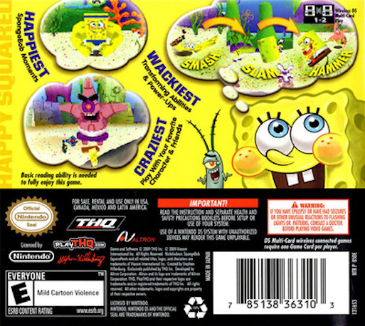 SpongeBob's Truth or Square — Box back