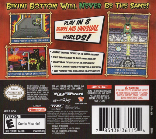 Spongebob Squarepants - Creature From The Krusty Krab — Box back