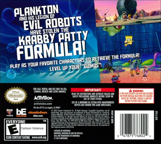 Spongebob Squarepants - Plankton's Robotic Revenge — Box back