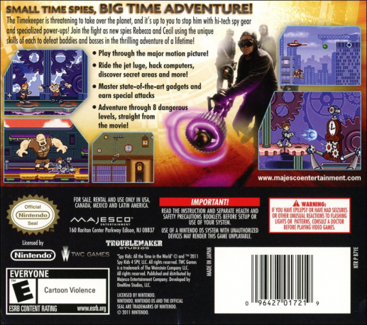 Spy Kids : All the Time in the World — Box back