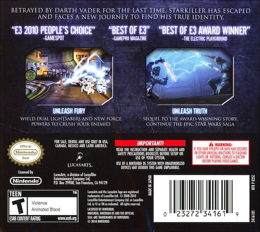 Star Wars - The Force Unleashed II — Box back