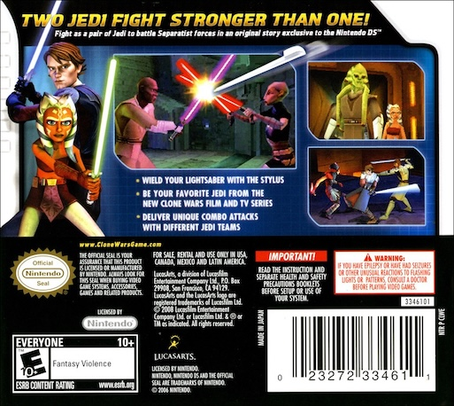 Star Wars : The Clone Wars : Jedi Alliance — Box back