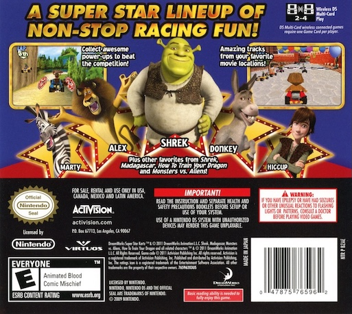Super Star Kartz — Box back
